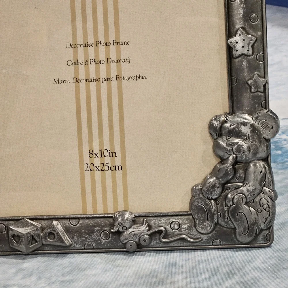 Silver Baby Picture Frame 8x10 Decorative‎ Nursery Heirloom Keepsake Frame